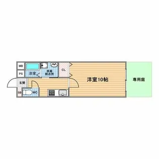 ル・ルゥ甲子園口【1階】の間取り