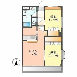 サウスビュー【1階】の間取り