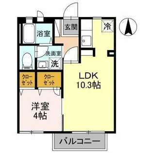 ベルドールZeZe【205号室】の間取り