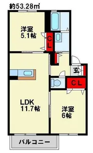 インスパイア【101号室】の間取り