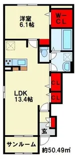 ヴィラルーチェ C棟【1階】の間取り