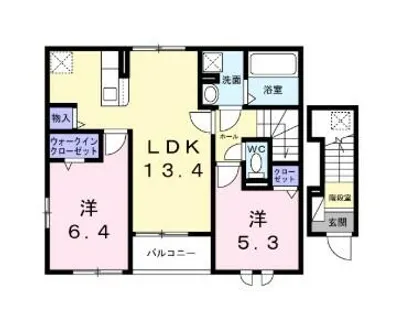 シャリティ・ベルⅠ【201号室】の間取り