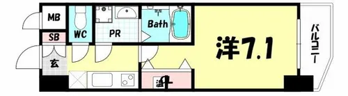 アドバンス三宮シュロス【4階】の間取り