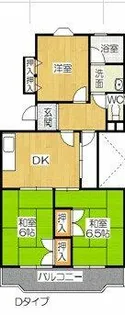 ベルハイムOKADA【D-2号室】の間取り