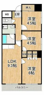 ラポール百舌鳥【1階】の間取り