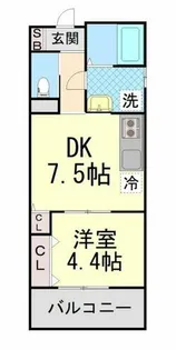 ASOSION甲南山手【2階】の間取り