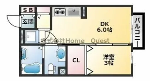 サンクレール志紀【105号室】の間取り