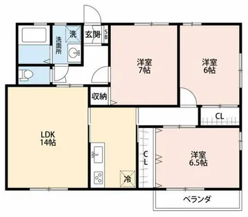 ハイツ浅井【1階】の間取り