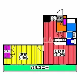 駅南第1ケイコービル【1007号室】の間取り