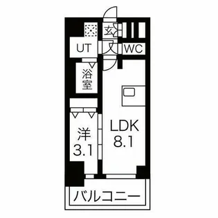 ファステート名古屋駅前ドリーム【11階】の間取り