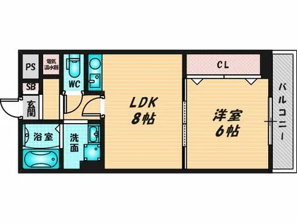 ドゥミルアン東大阪【6階】の間取り