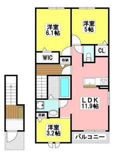 (仮称)鳥飼下2丁目アパート 1棟【2階】の間取り