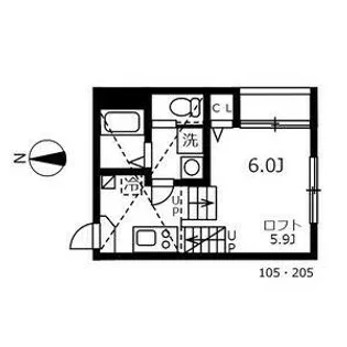 ハーモニーテラス志賀町Ⅳ【1階】の間取り