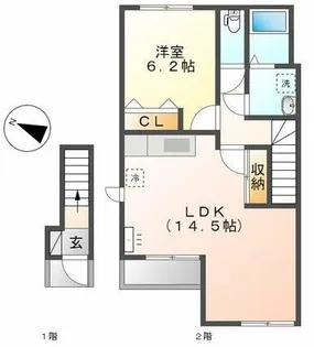 スターコーポ西Ⅳ【2階】の間取り