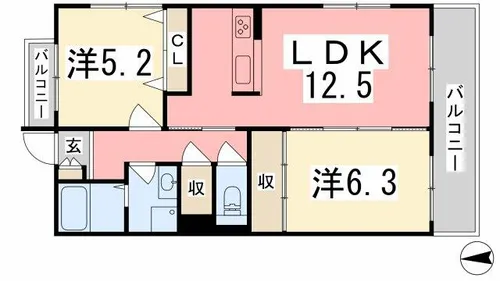 ハーモニー三幸Ⅱ【209号室】の間取り