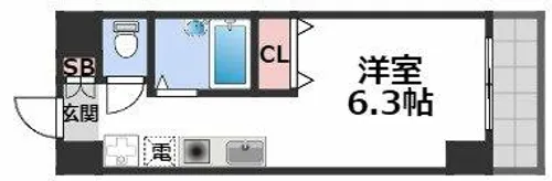 エルミタージュ難波南Ⅴ【11階】の間取り