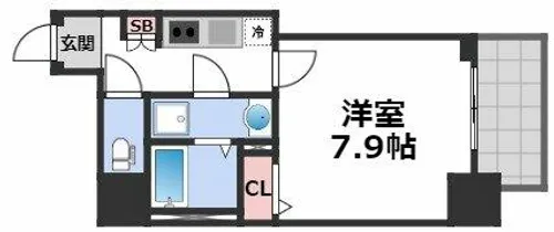 エグゼ堺筋本町【9階】の間取り