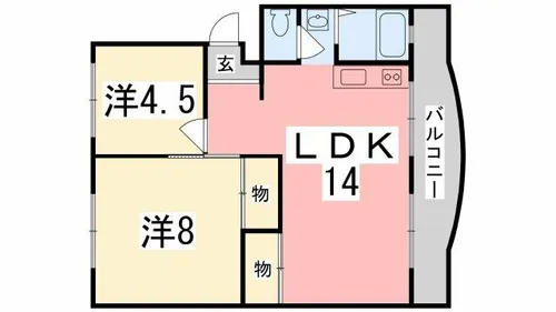 溝口ハイツ【C-4号室】の間取り