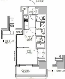 TENAS泉(テナス泉)【5階】の間取り