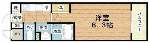 エスリード大阪グランフォート【6階】の間取り