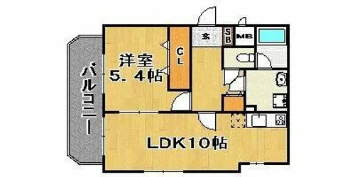 ルブラン薬院【4階】の間取り