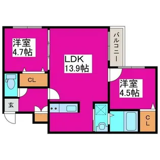 シティプレミア環状通東【202号室】の間取り