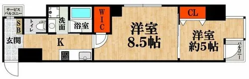 I Cube南船場【5階】の間取り