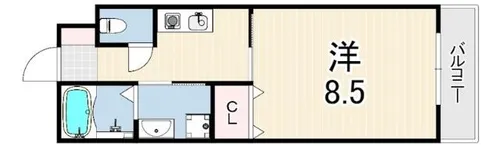 メゾンWO東園田【1階】の間取り