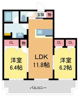 アイエフメゾン上甲子園【102号室】の間取り