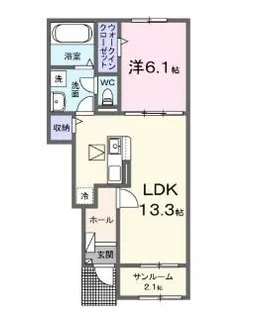 ル・レーヴⅡ【103号室】の間取り