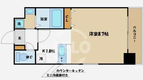 プレサンス心斎橋モデルノ【6階】の間取り