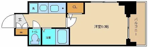 エステムコート難波WEST-SIDE大阪ドーム前【2階】の間取り