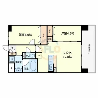 フェリスシエロ堺【9階】の間取り