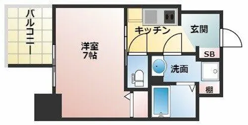 1Kの間取り画像