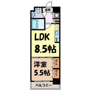 プラウランド堀田【5階】の間取り