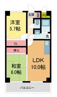 メゾンル・レーヴI【2階】の間取り