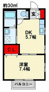 ドゥソレイユ21 A棟【201号室】の間取り