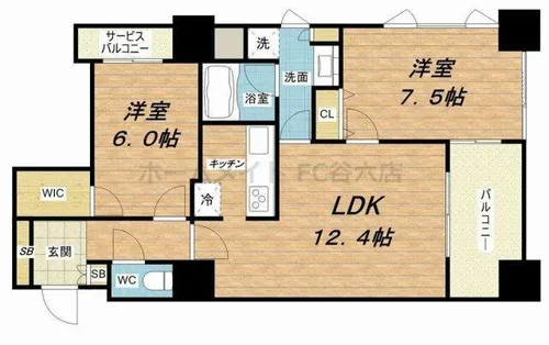 アルグラッド ザ・タワー心斎橋【31階】の間取り