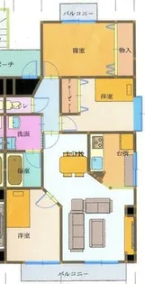 ビューラー佃2【101号室】の間取り