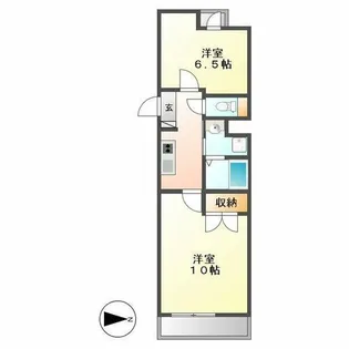 ヴェリエール・ドゥ・セ【504号室】の間取り