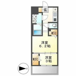 エスリード栄エステージ【605号室】の間取り