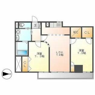 ランドハウス泉【202号室】の間取り
