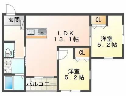 プライム神戸垂水【3階】の間取り