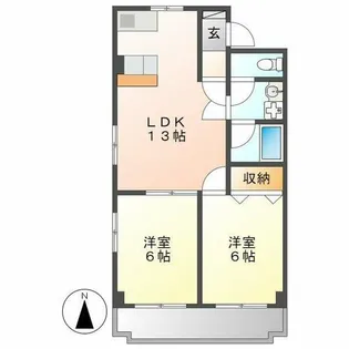 プリンセス瓦町【2階】の間取り