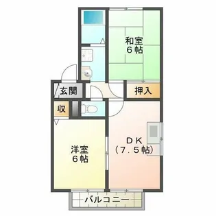 エクセルハイツ桃山【1階】の間取り