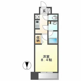 フローラル東別院【609号室】の間取り