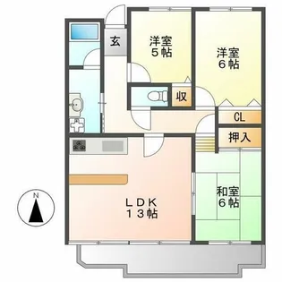 ホワイトレジデンス筒井【3階】の間取り