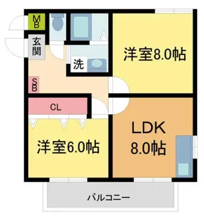 シャルマンコート西宮【2階】の間取り