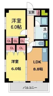 ベルクール夙川【303号室】の間取り
