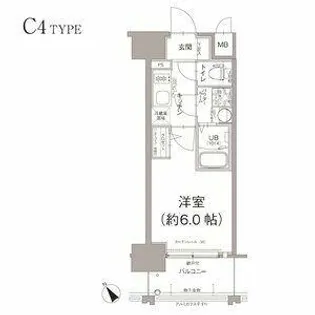 エスリード大阪デュアルゲート【2階】の間取り